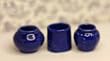 Miniature Set of 3 Dark Blue Embossed Pots