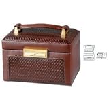 Brown Paris Weave Travel Jewelry Box (Brown) (7H x 5W x 5D)