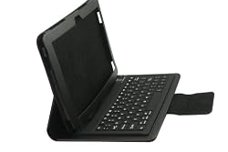 Black Folio Style Holster Leather Case with Bluetooth Keyboard for Android Tablet Samsung Galaxy Tab 10.1" P7500 P7510