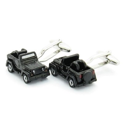 Black Jeep Truck 3D Diecast Cufflinks w/ Gift 