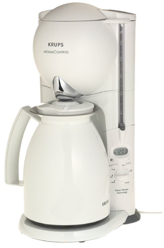 Krups 199-7D Aroma Control 10-Cup Programmable Thermal Coffeemaker, White