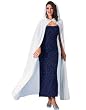 Adults White Magician Costume Hooded Robe Cloak Cape