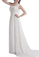 One Shoulder Chiffon/Satin Beaded  Dress