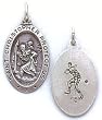Pendant - Sterling Silver St. Christopher Medal, Baseball (Front and Back Shown)