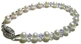 Jessica Bracelet for Children featuring Freshwater Pearls and Lavender Swarovski Crystals