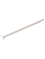 BRI Jewelry - Three Row Tri Color Gold, Rose, Rhodium C.Z. Tennis Style Sterling Silver Bracelet