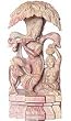 Stone Carving Lord Krishna Figurine 2.25 x 1.25 x 4.75 inches (sos383)