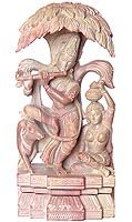 Stone Carving Lord Krishna Figurine 2.25 x 1.25 x 4.75 inches (sos383)