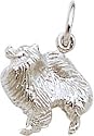Pomeranian Charm, Sterling Silver