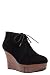 Torrid Plus Size Black Lace-Up with Rivets Wedge Bootie (Wide Width)