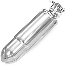 iJewelry2Bullet Tip Shape Silver-tone Stainless Steel Pendant 1.5"