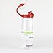 Nalgene Tritan On The Fly Water Bottle, Clear w/ Red/White Set of 2, 24Oz