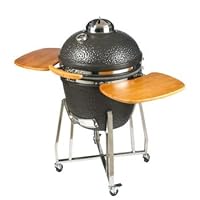 Vision Grills Classic Kamado Charcoal Grill 596 Sq. In. Cooking Area on 2-tier 304 Ss Flip Cooking Grates. Includes Heavy Duty Vinyl Cover