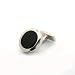 Classic Rounds-Black / Base metal cufflinks with black opaque enamel insert, Palladium Plated