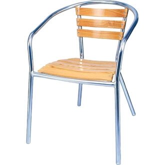 Garden / Patio Armchair Chair – Aluminium & Ash