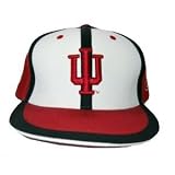 NCAA Indiana Hoosiers Fitted Hat Cap - White/Maroon (Size 7 1/4)