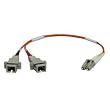 Tripp Lite N458-001-62 Duplex Multimode 62.5/125 Fiber Adapter, LC-M/SC-F - 1ft Tripp Lite N458-001-62 Duplex Multimode 62.5/125 Fiber Adapter, LC-M/SC-F - 1ft