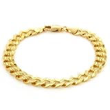 14K Yellow Gold 8mm Flat Concave Bracelet - 8''