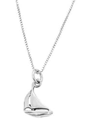Sterling Silver One Sided Sailboat Necklace