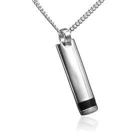 sterling silver black accent mens rectangular pendant