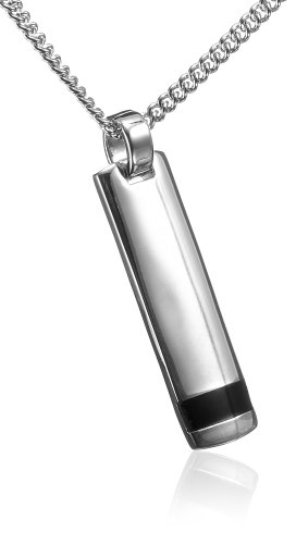 Childrens Toyshop  Jewelry : Sterling Silver Black Accent Men's Rectangular Pendant, 24"