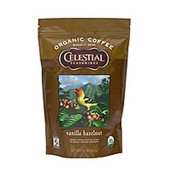 Celestial Seasonings Fair Trade Certified Organic Coffee Vanilla Hazelnut Whole Bean 12 oz.