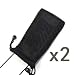 Bluecell 2 PCS Black Color Grid Breathable Bag Pouch with Neck Strap for Iphone 4 4S 3G 3GS MP3 MP4 Digital Camera + Bluecell Cable Tie