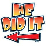 He Did It YOUTH T-shirt, Funny Kids T-shirts, Medium (10/12), Gray