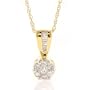 14K 0.25 Carat Diamond Cluster Pendant w/18" Chain