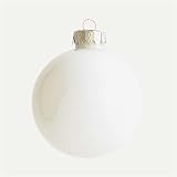 Pack Of 48 Pearl Polar White Glass Ball Christmas Ornaments 3.25 #28544W