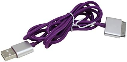 Lightning Rabbit 30 Pin to USB Fabric Wound Charging Cable for iPhone - 5 Feet (Ft) (1.5 Meters) (Purple)