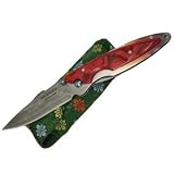 Kasumi Folder, Damascus, Stamina Wood Handle, Pouch