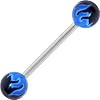 Blue Toxic FLAME Barbell Tongue Ring