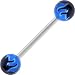 Blue Toxic FLAME Barbell Tongue Ring