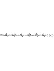 Sterling Silver Rocking Horse Charm Bracelet, 1/4 inch wide