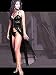 2Pc Soft Cup Lace Top Chiffon Gown, Includes Matching G-String (Black-One Size)