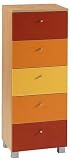 SB-Design 433-005_Buche-Nachbildung/rot-orange-gelb - Kommode SOPHIA 5 - B x H x T: 40.0 x 106.0 x 31.5 cm