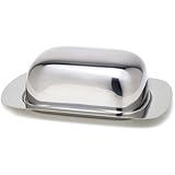 StainlessLUX 75111 Stainless Steel Covered Butter Dish, 7.25 by 4.85 by 2.25-Inch, Brilliant Finish