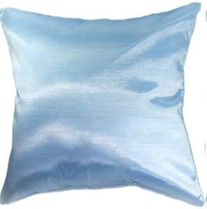 Artiwa 20"x20" Large Couch Bed Decorative Silk Accent Pillow Cover : Light Blue