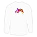 Long Sleeve T-shirt with coyote, fox Large White