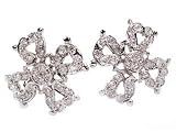 Diamond Cluster Cross Earring, 18k White Gold (T.w 0.65)