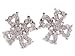 Diamond Cluster Cross Earring, 18k White Gold (T.w 0.65)