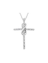 Infinite Faith Diamond Cross Pendant 1/10 Carat (ctw) in Sterling Silver with Chain