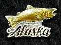 Pewter 3-D Collector Pin - Alaska Salmon - Collectors Pin