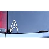 Bargain Max Star Trek Federation Logo Sticker Decal Notebook Car Laptop 5.5" (White)