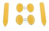 Handmade sterling silver cufflinks and collar stays set
