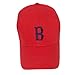 MLB BOSTON RED SOX RED HAT CAP COTTON BLUE LOGO ADJ NEW