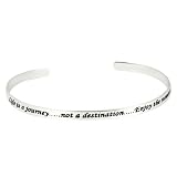 Sterling Silver Life Is A Journey, Not a Destination, Enjoy The Moments Cuff Bracelet