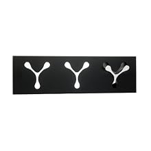 Adesso WK1116-01 Branch Triple Wall Hook, Black Finish with Chrome Hooks