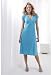 Full Skirts - Chadwicks Surplice Knit Dress (CYAN BLUE,L)